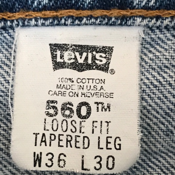 Vintage Levi’s 560 Orange tab Loose Fit Tapered Leg Jeans Mens 36x30 On Trend - Picture 3 of 13